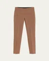 Lafayette 148 Gramercy Acclaimed-stretch Pants In Wood