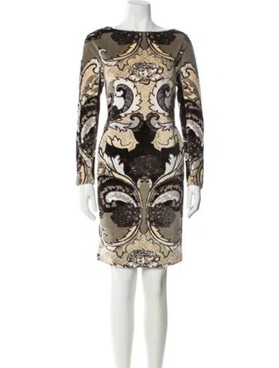 Pre-owned Lafayette 148 Graphic Print Knee-length Dress In Multi