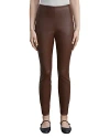 Lafayette 148 Greenwich Leather Ankle Leggings In Rustic Brown