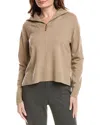 Lafayette 148 New York Half Zip Collared Wool & Cashmere-blend Sweater In Brown