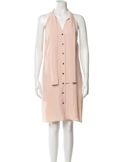 Pre-owned Lafayette 148 Halterneck Knee-length Dress In Pink