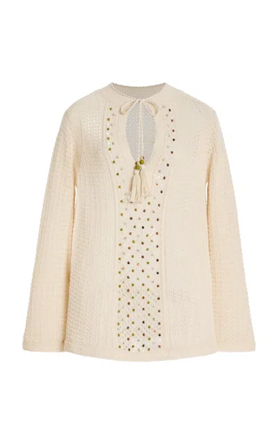 Lafayette 148 Hand-beaded Cotton Knit Tunic