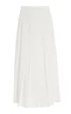 Lafayette 148 Pleated Hand-beaded Midi Skirt In White