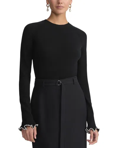 LAFAYETTE 148 HAND-BEADED PEARLESCENT CASHMERE SWEATER
