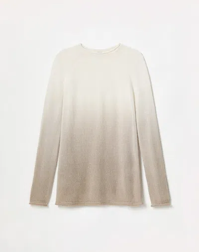 Lafayette 148 Hand Dip Dye Cashmere Sequin Sweater In Hickory Ombre