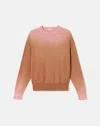 Lafayette 148 Hand Dip Dye Cotton-silk Tape Crewneck Sweater In Copper Ombre