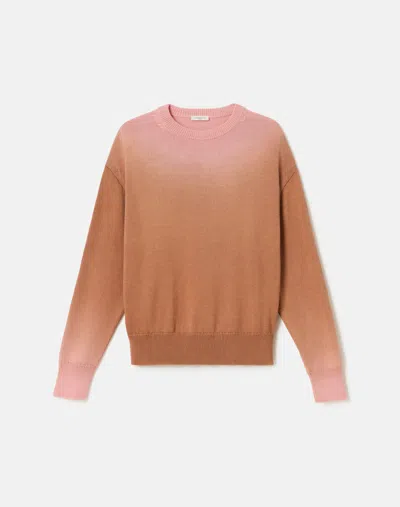 Lafayette 148 Hand Dip Dye Cotton-silk Tape Crewneck Sweater In Copper Ombre