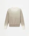 Lafayette 148 Hand Dip Dye Cotton-silk Tape Crewneck Sweater In Hickory Ombre