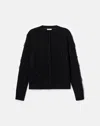 Lafayette 148 Hand Embellished Ribbon Cashmere Cardigan In Black