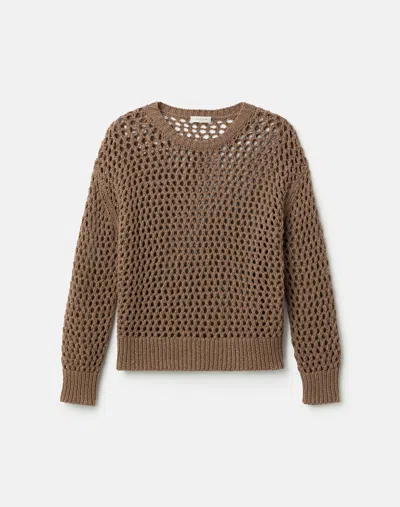 Lafayette 148 Hand Knit Cotton Open Stitch Sweater In Multi