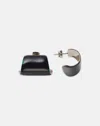 Lafayette 148 Hand-painted Enamel Lune Brass Earring In Black