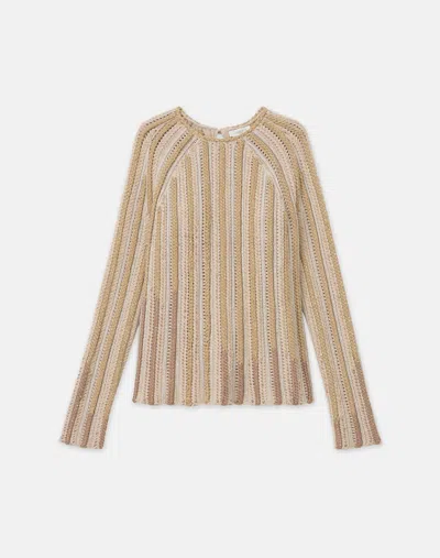 Lafayette 148 Handembroidered Metallic Woolcashmere Sweater In Natural Metallic