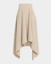 Lafayette 148 Handkerchief Wool Suiting Maxi Skirt In Neutral