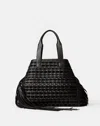 Lafayette 148 Handwoven Fringe Leather & Suede L Tote-large In Black