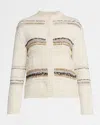 Lafayette 148 Handwoven Wool-cashmere Knit Cardigan In Neutral