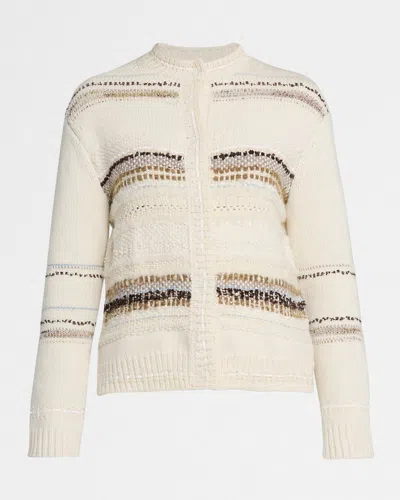 Lafayette 148 Handwoven Wool-cashmere Knit Cardigan In Neutral