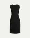 Lafayette 148 Harpson Finesse Crepe Sheath Dress In Black