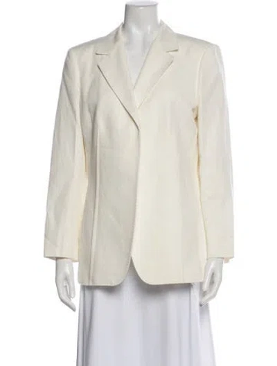 Pre-owned Lafayette 148 Hemp Blazer In Neutral
