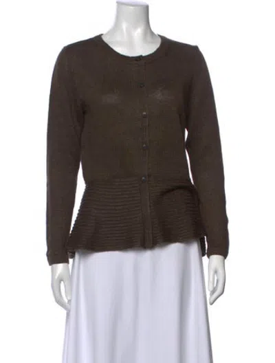 Pre-owned Lafayette 148 Hemp Crew Neck Sweater W/ Tags In Brown