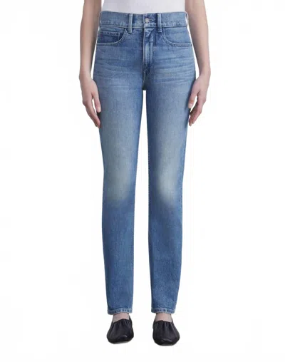 Lafayette 148 Hi Rise Straight Ankle Reeve Straight Jean In Faded Skyline In Blue