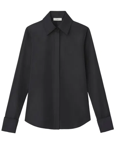 LAFAYETTE 148 HIDDEN BUTTON FRONT SLIM BLOUSE