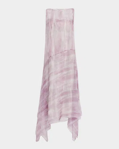 Lafayette 148 High-low Handkerchief Silk Crepon Maxi Dress