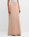 Lafayette 148 New York High Waisted Silk-blend Maxi Skirt In Bluff Pink