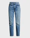 Lafayette 148 Reeve High Waist Straight Ankle Jeans In Faded Skyline