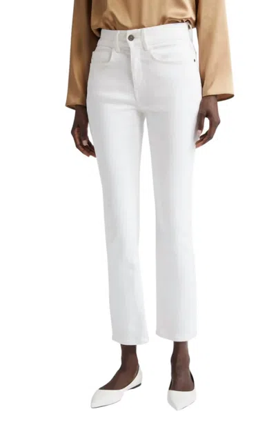 Lafayette 148 L148 Denim Reeve Straight Jean In Washed Ecru