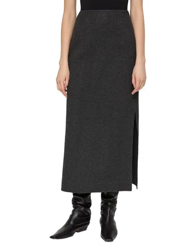 Lafayette 148 High Waisted Wool & Cashmere-blend Midi Skirt In Gray
