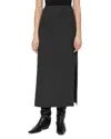Lafayette 148 High Waisted Wool Blend Midi Skirt In Gray