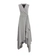 Lafayette 148 Houndstooth Handkerchief Midi Dress In Gray
