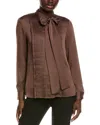 Lafayette 148 New York Iris Blouse In Burgundy