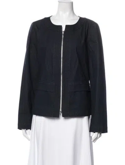 Pre-owned Lafayette 148 Jacket In Blue