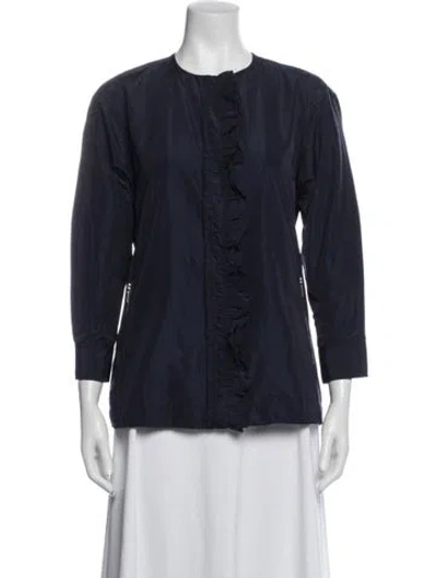 Pre-owned Lafayette 148 Jacket In Blue
