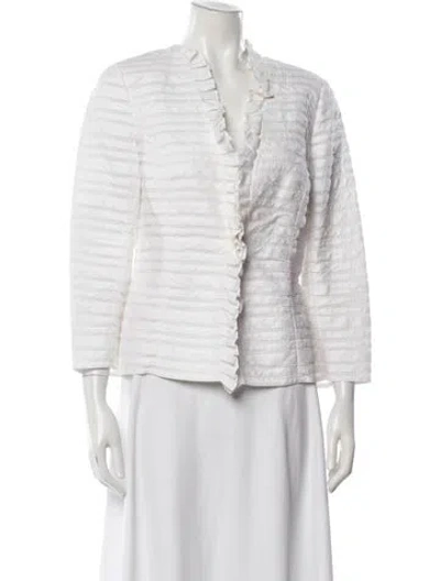 Pre-owned Lafayette 148 Jacket In White
