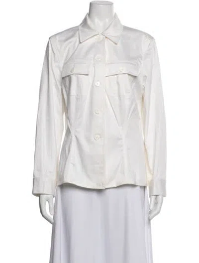 Pre-owned Lafayette 148 Jacket In White