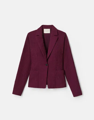 LAFAYETTE 148 JACQUARD PINTUCK PEPLUM POCKET JACKET