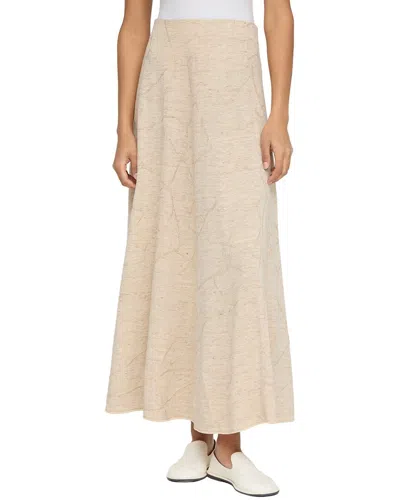 Lafayette 148 New York Jacquard Pull On Linen-blend Skirt In Neutral