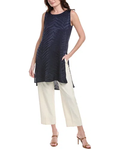 Lafayette 148 Jacquard Tunic Blouse In Blue