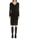 LAFAYETTE 148 JOSEPHINA VELVET DRESS IN BLACK