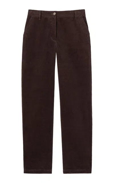 Lafayette 148 Kent Cotton Corduroy Barrel Leg Pants In Brown