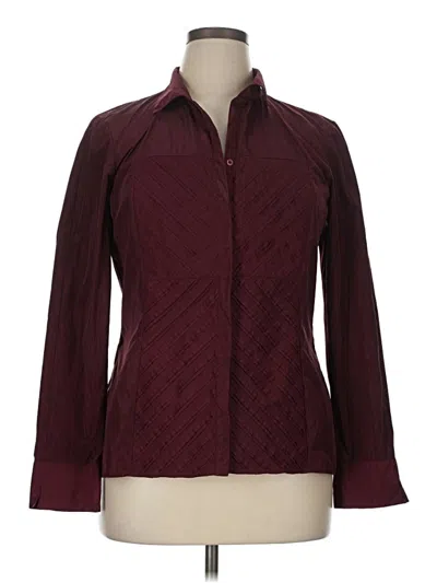 Pre-owned Lafayette 148 Kimono In Burgundy