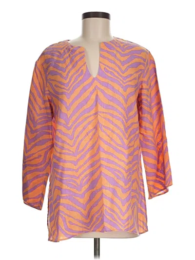 Pre-owned Lafayette 148 Kimono In Orange