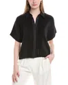 Lafayette 148 New York Kimono Sleeve Shirt In Black