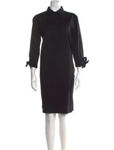 Pre-owned Lafayette 148 Knee-length Dress In Black