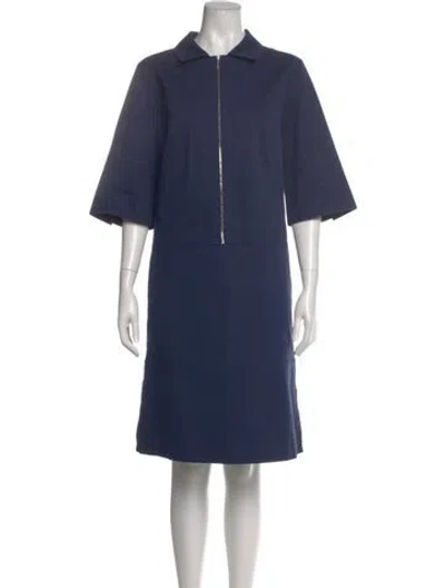 Pre-owned Lafayette 148 Knee-length Dress In Blue