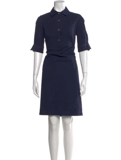 Pre-owned Lafayette 148 Knee-length Dress In Blue