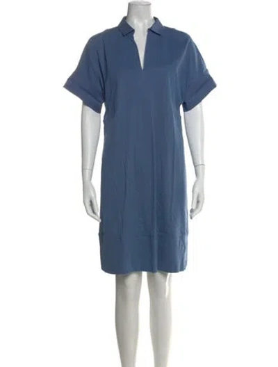 Pre-owned Lafayette 148 Knee-length Dress In Blue