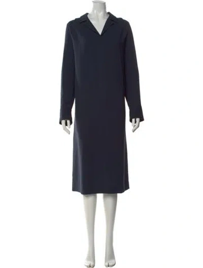 Pre-owned Lafayette 148 Knee-length Dress In Blue